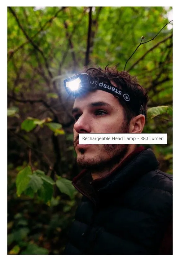 RECHARGEABLE HEADLAMP - 380 LU